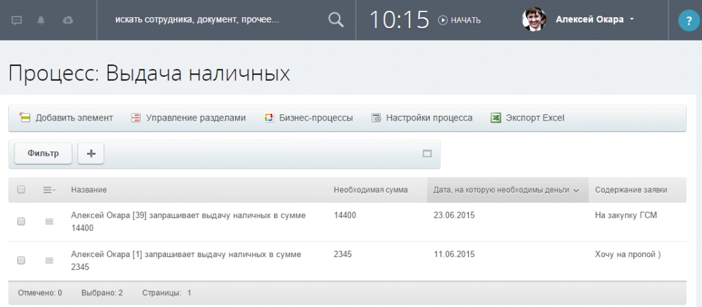 Процесс: Выдача наличных в Битрикс24 Процесс: Выдача наличных в Битрикс24