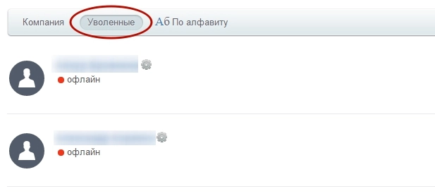 раздел "Уволенные" Битрикс24 раздел "Уволенные" Битрикс24