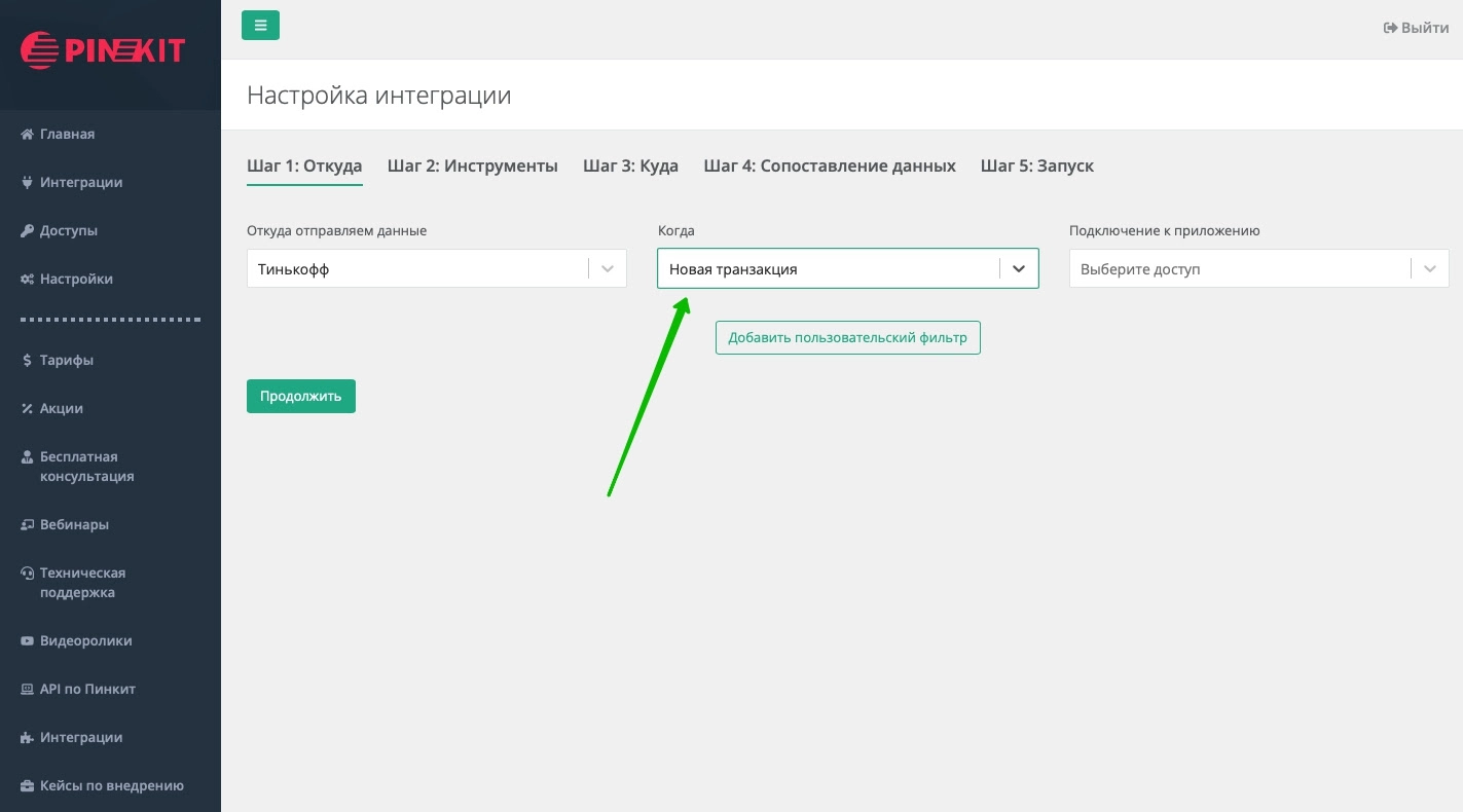 Интеграции Пинкит