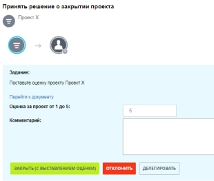 Шаблон бизнес-процесса в Битрикс24 закрытия проекта